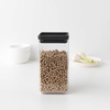 image:imageBrabantia Tasty 4pc Stackable Food Canisters Set Dark Gray 2x 07qt amp 2x 17qt BPAFree SpaceSaving Jars with Silicone Seal Lids for FreshnessDark Gray