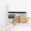 image:imageBrabantia Tasty 4pc Stackable Food Canisters Set Dark Gray 2x 07qt amp 2x 17qt BPAFree SpaceSaving Jars with Silicone Seal Lids for FreshnessDark Gray