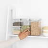 image:imageBrabantia Tasty 4pc Stackable Food Canisters Set Dark Gray 2x 07qt amp 2x 17qt BPAFree SpaceSaving Jars with Silicone Seal Lids for FreshnessLight Grey