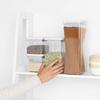 image:imageBrabantia Tasty 4pc Stackable Food Canisters Set Dark Gray 2x 07qt amp 2x 17qt BPAFree SpaceSaving Jars with Silicone Seal Lids for FreshnessLight Grey