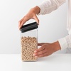 image:imageBrabantia Tasty 6pc Stackable Food Canisters Set Dark Gray 2 x 018 04 amp 066 Gal BPAFree SpaceSaving Jars with Silicone Seal Lids