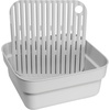 image:imageBrabantia Washing Up Dish Tub Bowl with Removable Draining Tray Light Gray Ideal for RectangularSquare Kitchen Sinks 1472 x 1354 x 634Light Gray