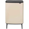 image:imageBrabantia Bo Hi Touch Top Kitchen Trash Can with Dual Compartments amp Raised Legs  Matt Steel Fingerprint Proof  2 x 8 Gal Inner Buckets  SoftClose Light Touch Opening StayOpen Lid  Trash BagsSoft Beige