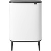 image:imageBrabantia Bo Hi Touch Top Kitchen Trash Can with Dual Compartments amp Raised Legs  Matt Steel Fingerprint Proof  2 x 8 Gal Inner Buckets  SoftClose Light Touch Opening StayOpen Lid  Trash BagsWhite