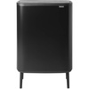 image:imageBrabantia Bo Hi Touch Top Kitchen Trash Can with Dual Compartments amp Raised Legs  Matt Steel Fingerprint Proof  2 x 8 Gal Inner Buckets  SoftClose Light Touch Opening StayOpen Lid  Trash BagsMatt Black
