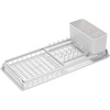 image:imageBrabantia Compact Dish Drying Draining Rack Dark Gray Plastic EasyClean Drip Tray amp Removable Cutlery BasketLight Gray