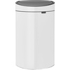 image:imageBrabantia PressTop Kitchen Trash Can with Flat Back  Brilliant Steel  106 Gallon  40L  Home Trash Can with SoftTouch StayOpen Lid amp Removable Inner Bucket  Flat Against Wall   Trash BagsWhite