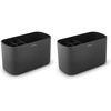 image:imageBrabantia ReNew Bathroom Caddy Dark Grey  Compartments for Toothbrushes Toothpaste Soap etc  Nonslip Base and Drainage HolesPack of 2