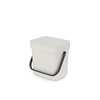 image:imageBrabantia Sort amp Go Kitchen Countertop Food Scraps Compost Bin  XS  08 Gal  3L  Light Gray  Removable StayOpen Lid Carry Handle EasyClean Recycling Box  Wall Bracket Sold SeparatelyLight Gray