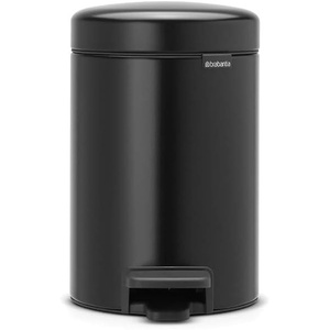 image:imageBrabantia New Icon Step Trash Can 08 GalMatt Black Soft Closing Kitchen GarbageRecycling Can with Removable BucketMatt Black
