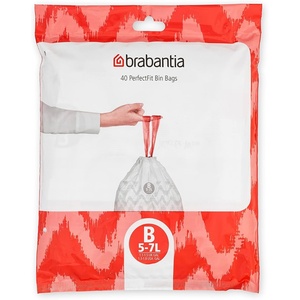 image:imageBrabantia PerfectFit Trash Bags Size Y53 Gal Thick Plastic Trash Can Liners with Drawstring Handles 120 BagsWhite  Code B