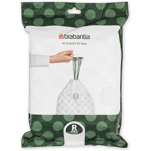 image:imageBrabantia PerfectFit Trash Bags Size Y53 Gal Thick Plastic Trash Can Liners with Drawstring Handles 120 BagsWhite  Code R
