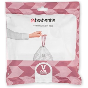 image:imageBrabantia PerfectFit Trash Bags Size Y53 Gal Thick Plastic Trash Can Liners with Drawstring Handles 120 BagsWhite  Code V