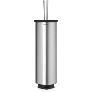 image:imageBrabantia Profile Toilet Brush and Holder Black FreestandingWallMounted Toilet Bowl Cleaner with Discreet Case Stand for BathroomMatt Steel