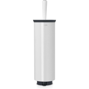 image:imageBrabantia Profile Toilet Brush and Holder Black FreestandingWallMounted Toilet Bowl Cleaner with Discreet Case Stand for BathroomWhite