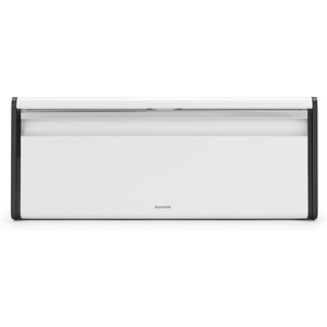 image:imageBrabantia Rectangular Fall Front Bread Box  White  Large Metal Front Opening Bread Store for Kitchen Countertop  Flat Top for Extra Storage Magnet Closing Lid  Fits 2 LoavesWhite