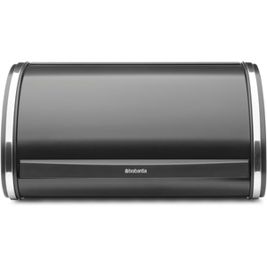 image:imageBrabantia Roll Top Bread Box  Medium  Matt Black  Large Metal Front Opening Bread Store for Kitchen Countertop  Partly Flat Top for Extra Storage Magnet Closing Lid  Fits 1 LoafMatt Black