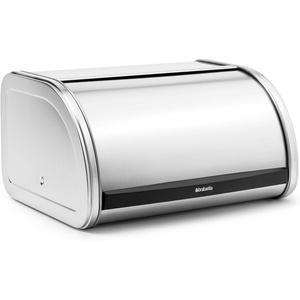 image:imageBrabantia Roll Top Bread Box  Medium  Matt Steel  Large Metal Front Opening Bread Store for Kitchen Countertop  Partly Flat Top for Extra Storage Magnet Closing Lid  Fits 1 LoafMatt Steel