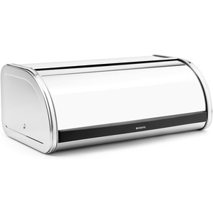 image:imageBrabantia Roll Top Bread Box  Medium  Matt Steel  Large Metal Front Opening Bread Store for Kitchen Countertop  Partly Flat Top for Extra Storage Magnet Closing Lid  Fits 1 LoafBrilliant Steel