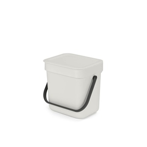 image:imageBrabantia Sort amp Go Kitchen Countertop Food Scraps Compost Bin  XS  08 Gal  3L  Light Gray  Removable StayOpen Lid Carry Handle EasyClean Recycling Box  Wall Bracket Sold SeparatelyLight Gray