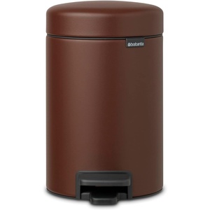 image:imageBrabantia StepOn XS Trash Can  Mineral Concrete Gray  13 Gallon  5L  Bathroom Bedroom Office Trash Can Light Pedal Handle amp Removable Inner Bucket  99 x 133 x 162   Trash BagsMineral Cosy Brown