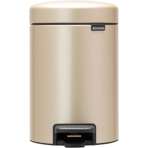 image:imageBrabantia StepOn XS Trash Can  Mineral Concrete Gray  13 Gallon  5L  Bathroom Bedroom Office Trash Can Light Pedal Handle amp Removable Inner Bucket  99 x 133 x 162   Trash BagsMetallic Gold