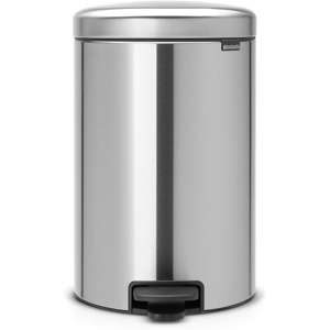 image:imageBrabantia StepOn XS Trash Can  Mineral Concrete Gray  13 Gallon  5L  Bathroom Bedroom Office Trash Can Light Pedal Handle amp Removable Inner Bucket  99 x 133 x 162   Trash BagsMatt Steel
