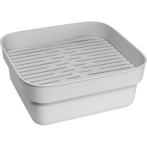 image:imageBrabantia Washing Up Dish Tub Bowl with Removable Draining Tray Light Gray Ideal for RectangularSquare Kitchen Sinks 1472 x 1354 x 634Light Gray
