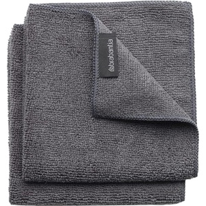 image:imageBrabantia x2 Microfiber Cleaning Dish Cloths Dark Gray Absorbent Hygenic Rags for Washing Cleaning Drying 12x12Dark Gray