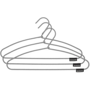 image:imageBrabantia Set of 3 SoftTouch Clothes Hangers BlackWhite NonSlip Soft Closet Garment Storage Organizers Slim Space Saving Laundry Hangers with Hooks3 Pack