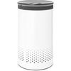 image:imageBrabantia  Laundry Hamper  with Plastic Lid  Ventilation Holes  Corrosion Resistant Materials  Hygienic  Discrete  Laundry Basket  Bathroom  with Small Hole  White  16 GalWhite