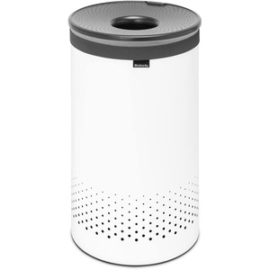 image:imageBrabantia  Laundry Hamper  with Plastic Lid  Ventilation Holes  Corrosion Resistant Materials  Hygienic  Discrete  Laundry Basket  Bathroom  with Small Hole  White  16 GalWhite