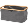 image:imageBrabantia  Foldable Laundry Basket  Compact Storage Box  Water Resistant Coating  MultiFunctional  Laundry Hamper  Bathroom  Collapsible  Grey  9 GalPepper Black
