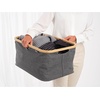 image:imageBrabantia  Foldable Laundry Basket  Compact Storage Box  Water Resistant Coating  MultiFunctional  Laundry Hamper  Bathroom  Collapsible  Grey  9 GalPepper Black