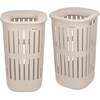 image:imageBrabantia CollectIt Laundry Basket 55L121 Gallon White Set of 2 Laundry Hamper for Kitchens and Laundry Rooms Storage Basket for Clothing Towels and BeddingSoft Beige