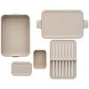 image:imageBrabantia Make amp Take Bento Lunch Box Soft Beige 2 Compartments amp Lidded Pot LiftOut Tray Divider BPAFree Airtight Snap Locks Microwave amp Freezer Safe Travel Meal Prep Container 68ozSoft Beige