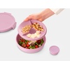image:imageBrabantia Make amp Take Salad Bowl 44 oz 13L Removable Tray for Toppings amp Dressing Airtight Closure Leakproof Travel Container Dishwasher amp Microwave Safe Salad Mixer Lilac Pink