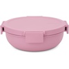 image:imageBrabantia Make amp Take Salad Bowl 44 oz 13L Removable Tray for Toppings amp Dressing Airtight Closure Leakproof Travel Container Dishwasher amp Microwave Safe Salad Mixer Lilac Pink