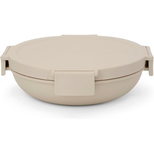 image:imageBrabantia Make amp Take Lunch Bowl 03 Gallon1L Soft Beige Compact Flat Design Salad Bowl with Airtight Closure Leakproof Bowl with LidSoft Beige