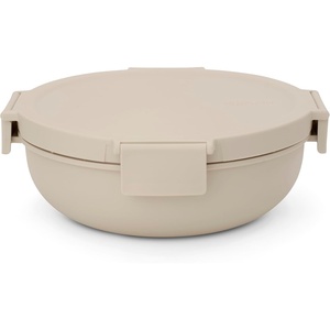 image:imageBrabantia Make amp Take Salad Bowl 03 Gallon13L Soft Beige Compact Flat Design Lunch Bowl with Airtight Closure Leakproof Bowl with Lid