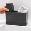 image:imageBrabantia Kitchen Sink Organiser Set with Soap Dispenser Dark Grey ClothsSponge Storage Holder  Refillable Handwash Pump 250ml 5 YearDark Grey