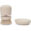 image:imageBrabantia SinkSide Soap Dispensing Dish Brush Soft Beige Dish Scrubbing Brush with Builtin Dish Soap Liquid Dispenser Dynamic Dish Washing Tool with Replaceable Head