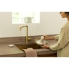 image:imageBrabantia SinkSide Soap Dispensing Dish Brush Soft Beige Dish Scrubbing Brush with Builtin Dish Soap Liquid Dispenser Dynamic Dish Washing Tool with Replaceable Head