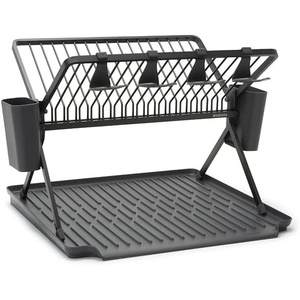 image:imageBrabantia Bravancia 139406 Folding Dish Drainer Basket with Cutlery and Tray Dark GrayDarkgray