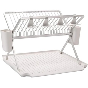 image:imageBrabantia Bravancia 139406 Folding Dish Drainer Basket with Cutlery and Tray Dark GrayLightgray