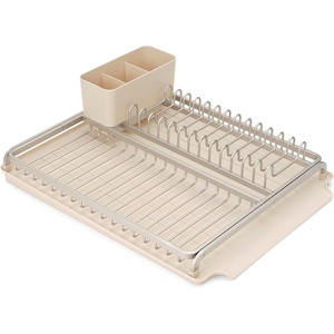 image:imageBrabantia SinkSide Dish Drying Rack Soft Beige Sleek Sink Organizer with Removable Cutlery Basket Versatile Sink Drainer for Dishes and Kitchen Accessories