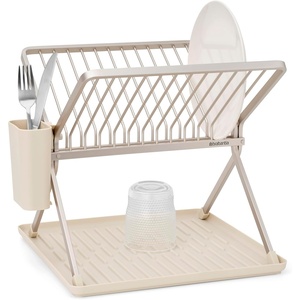 image:imageBrabantia SinkSide Large Foldable Dish Drying Rack Soft Beige Sleek Kitchen Drainer with Removable Cutlery Basket Countertop Dish Rack for Dishes and Kitchen AccessoriesSmall