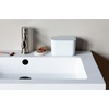 image:imageBrabantia MindSet Bathroom Small Trash Caddy White Hygienic Basin Top Storage Can with Swing Lid for Disposal of Used Cosmetics Cotton Pads Cue Tips 4 x 6 x 3