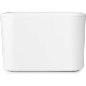 image:imageBrabantia MindSet Bathroom Small Trash Caddy White Hygienic Basin Top Storage Can with Swing Lid for Disposal of Used Cosmetics Cotton Pads Cue Tips 4 x 6 x 3