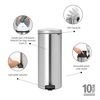 image:imageBrabantia 114380 Step Trash Can newIcon with Plastic Inner Bucket 8 Gal  Matt Steel